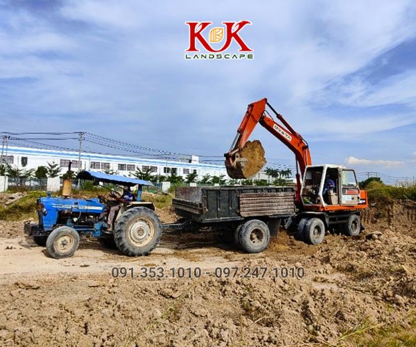 Thi công trồng cỏ thảm cho nhà máy