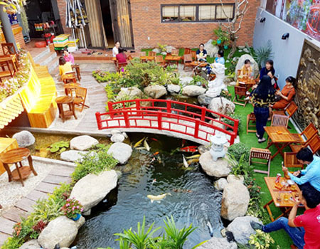 Dịch vụ thiết kế tiểu cảnh quán café sân vườn